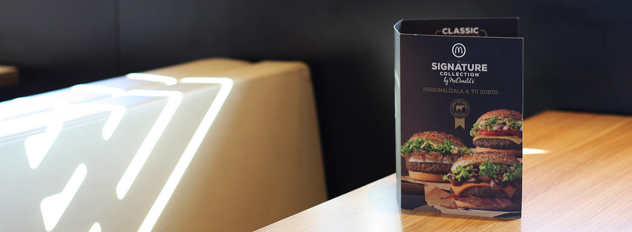Imagen de la carta de menús Signature Collection by McDonald's para personalizar hamburguesas a tu gusto